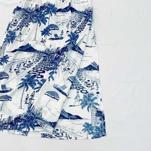 NWT Paulo Mariotti dress beach cover Womens Petite blue white midi button front - Picture 13 of 14